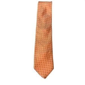 Ike Behar Men's Orange 100% Silk Necktie Tie